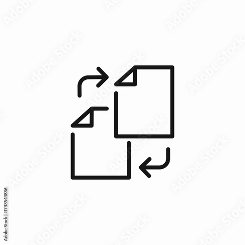 document transfer arrows icon sign vector