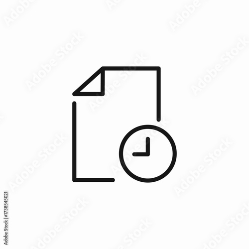 document with clock icon sign vector