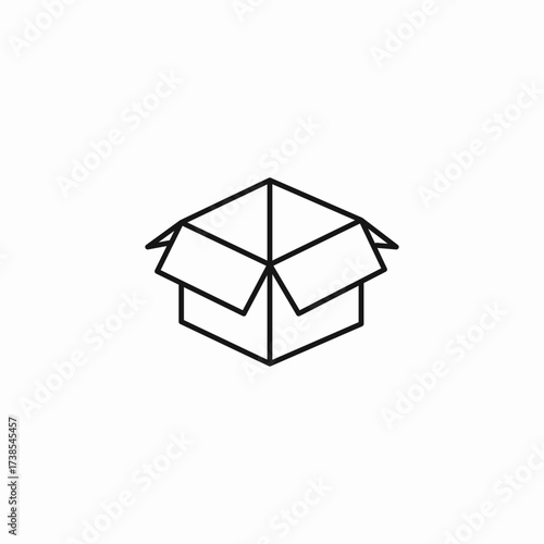 empty cardboard box icon sign vector