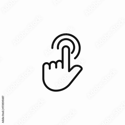 hand tapping screen icon sign vector