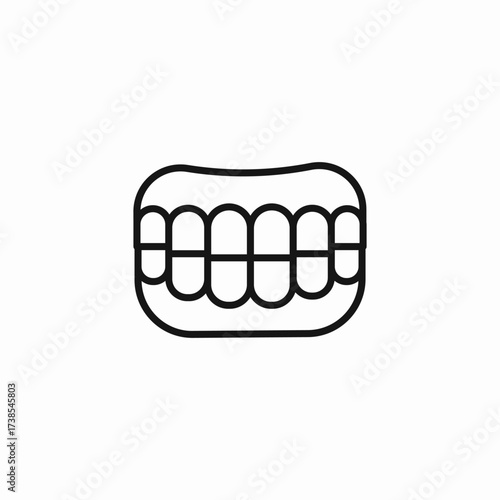 human jaw dentures icon sign vector