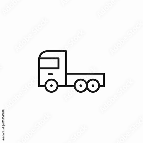 long truck i icon sign vector