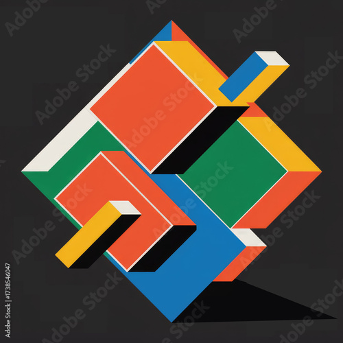 Free Download Geometric abstract composition with circles squares and rectangles in warm colors pattern shape
 - GFXLoad