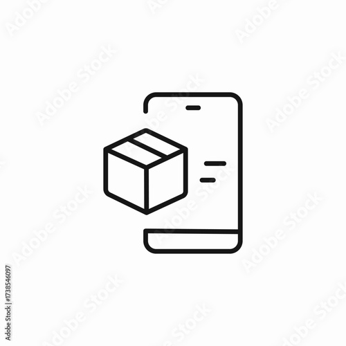 package on smartphone icon sign vector