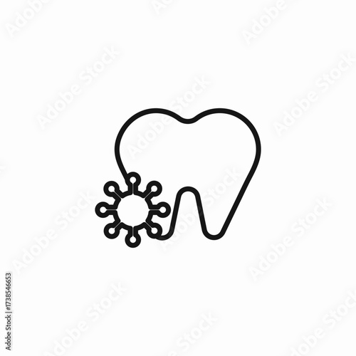 tooth with bacteria icon sign vector