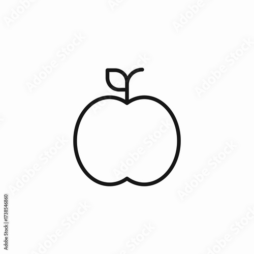 whole apple fruit icon sign vector