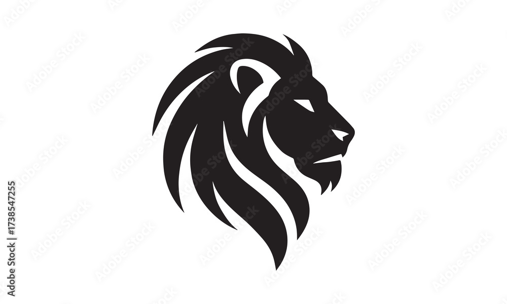 Fototapeta premium Lion head silhouette vector