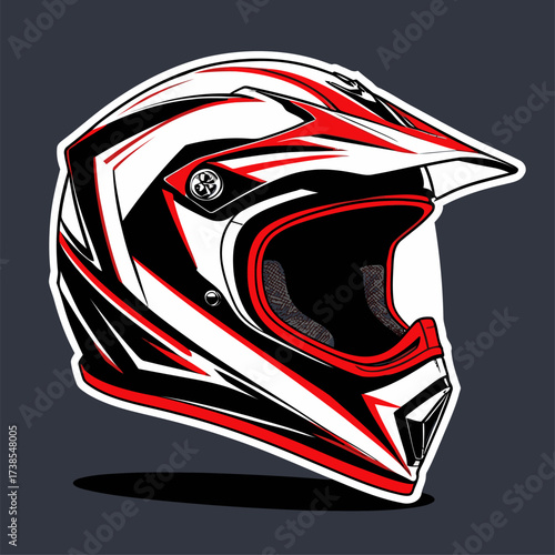 cool motocross helmet illustration