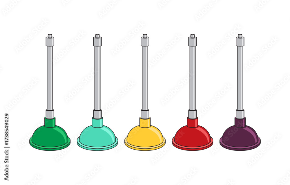 Naklejka premium Colorful five pumps isolated on white background. Set or collection