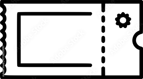 Premium ticket icon or logo in line style.