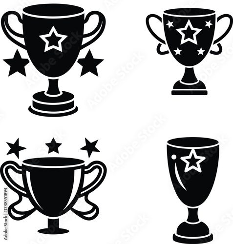 trophy silhouette clean  vector design