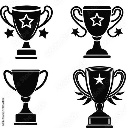 trophy silhouette clean  vector design