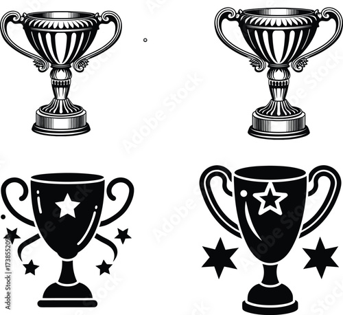 trophy silhouette clean  vector design