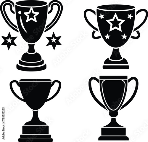 trophy silhouette clean  vector design
