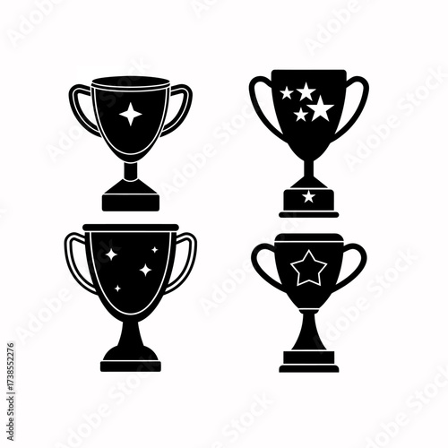 trophy silhouette clean  vector design