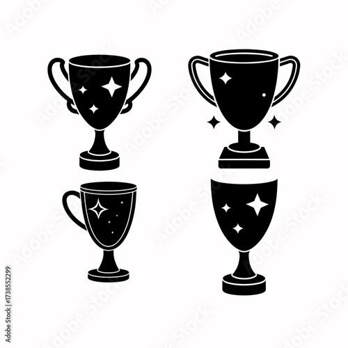 trophy silhouette clean  vector design