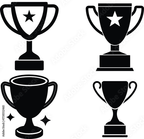 trophy silhouette clean  vector design