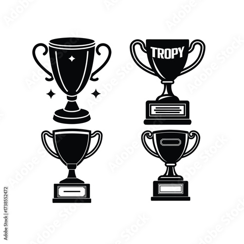 trophy silhouette clean  vector design