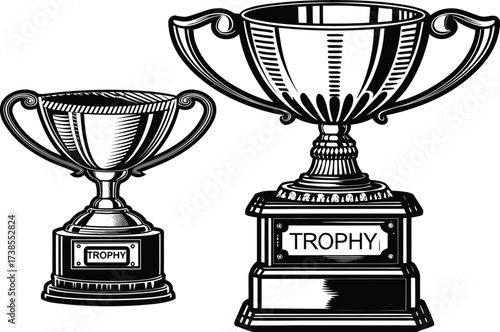 trophy silhouette clean  vector design