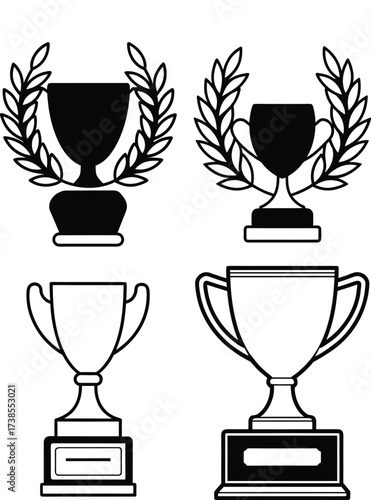 trophy silhouette clean  vector design