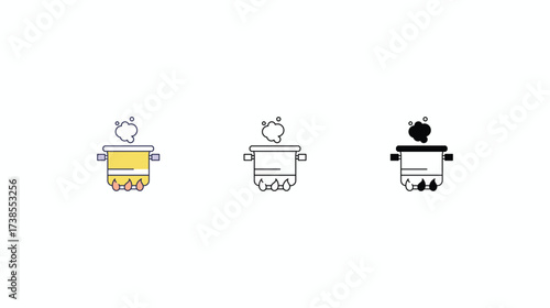 Cooking icons vector set color line glyph line icons stock illustration