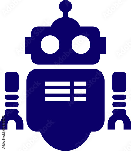 Retro robot icon in flat style vector of vintage androids, droids, bots, cyborgs, mechanical machines and humanoid robots.