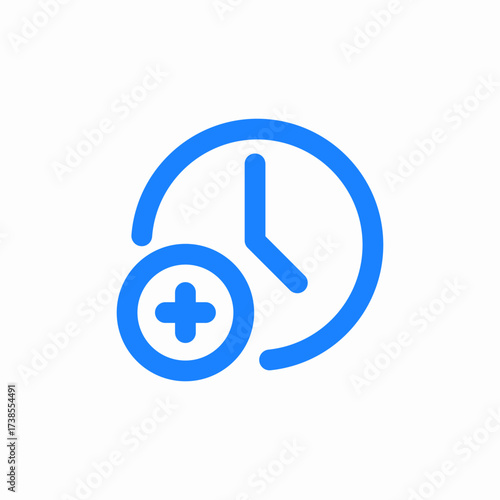 adding time or increasing duration icon sign vector