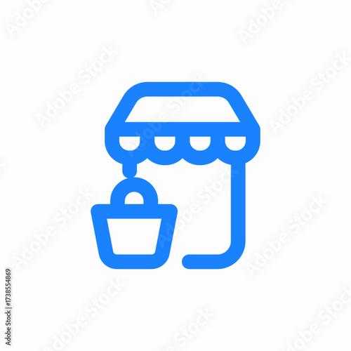 brick and mortar store or physical store shopping icon sign vector