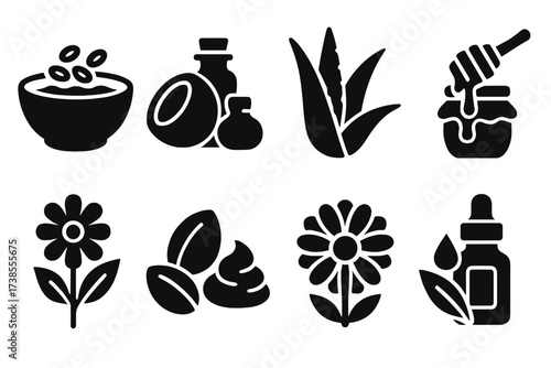 Eczema Remedy Icons.