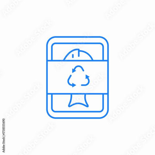 e waste recycling eco friendly design icon sign vector