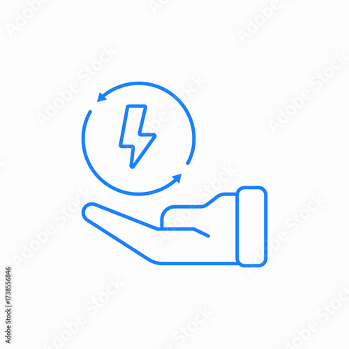 hand careful energy use or energy savings icon sign vector