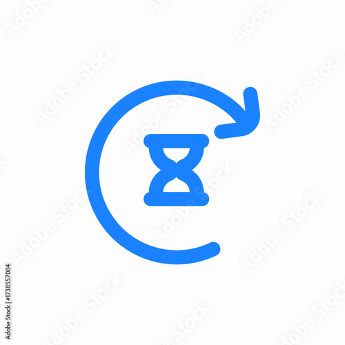 hourglass waiting time restart update icon sign vector