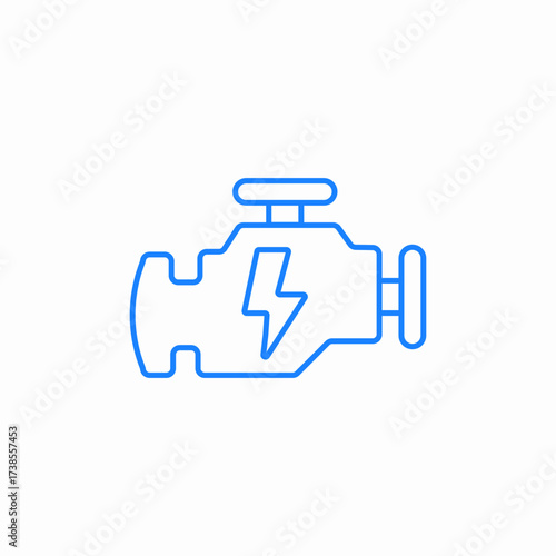 internal combustion engine with lightning icon sign vector