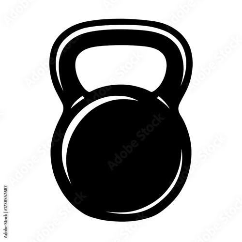 Kettlebell Weight Icon Vector - Symbol for Strength Training, Workout, Fitness, and Gym Exercise Equipment