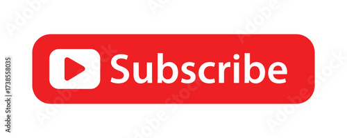 Subscribe Button Icon: A vibrant red rectangle with the word Subscribe prominently displayed, accompanied by a play icon, symbolizing the act of subscribing to a channel, website, or content.