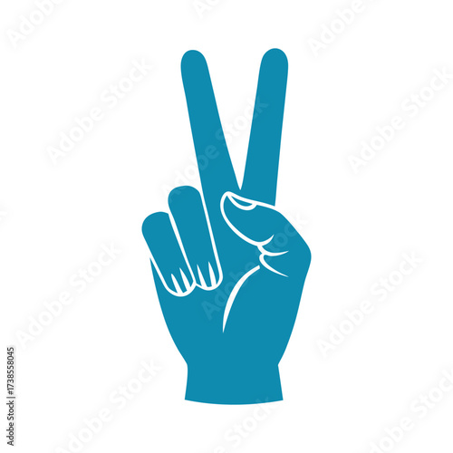 Hand victory gesture icon symbol for motivation achievement freedom expression clean vector illustration design