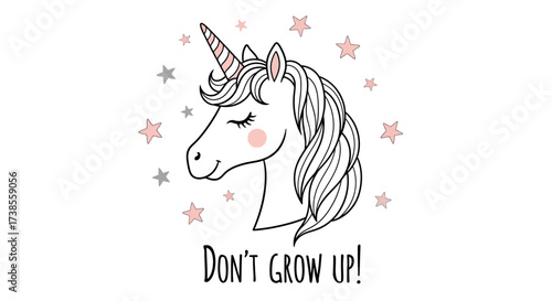 Embrace Your Inner Child With This Whimsical Unicorn Illustration Adorning A Gentle Reminder To Never Stop Dreaming And Cherishing Playful Moments