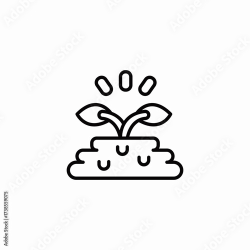plant sprouting sunlight icon sign vector