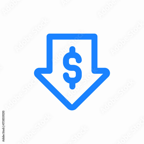 price drop or low cost dollar icon sign vector