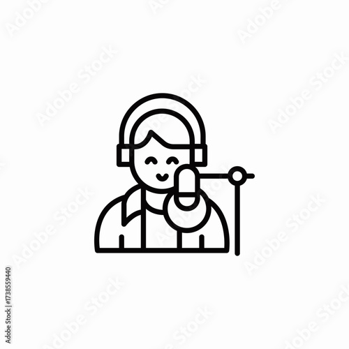 recording voice actor icon sign vector