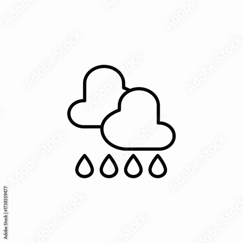 rainy cloud weather icon sign vector