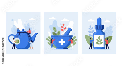 Herbal medicine and natural remedies concept.