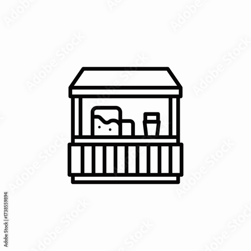stall food drink icon sign vector