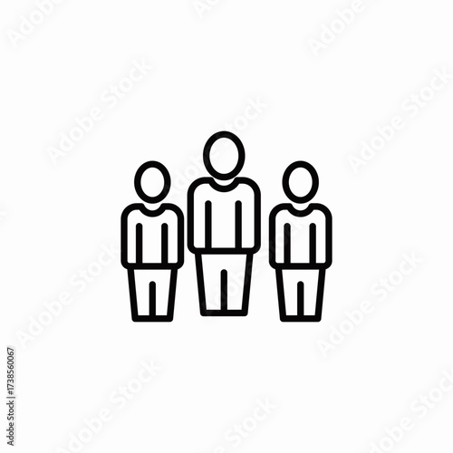 three levels of people icon sign vector