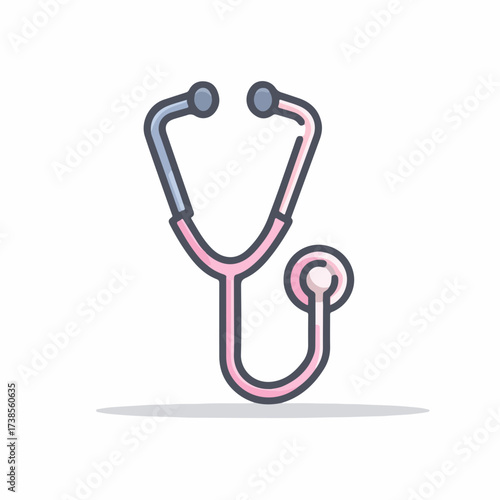 Medical Stethoscope Icon in Flat Design