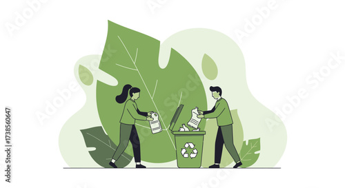 People actively participating in recycling efforts to preserve our planet and promote a sustainable environment for future generations