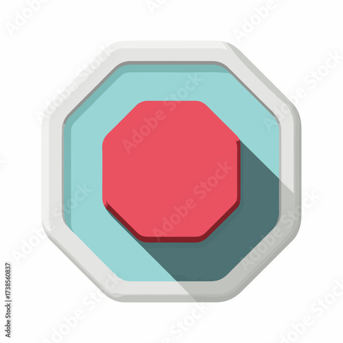 Minimal Stop Button Icon in Pastel Colors