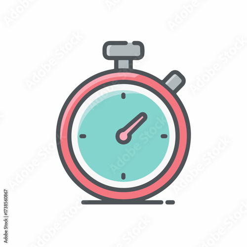 Minimal Stopwatch Icon in Soft Colors