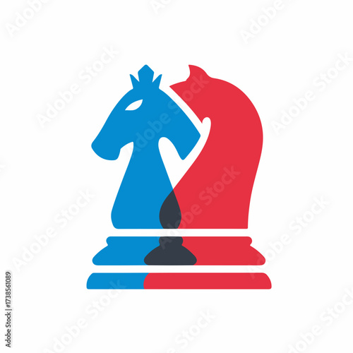 Chess Knight Strategy Icon in Flat Design