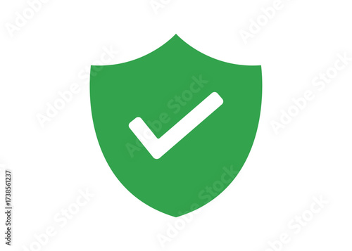 Shield symbol with a checkmark inside, representing security.